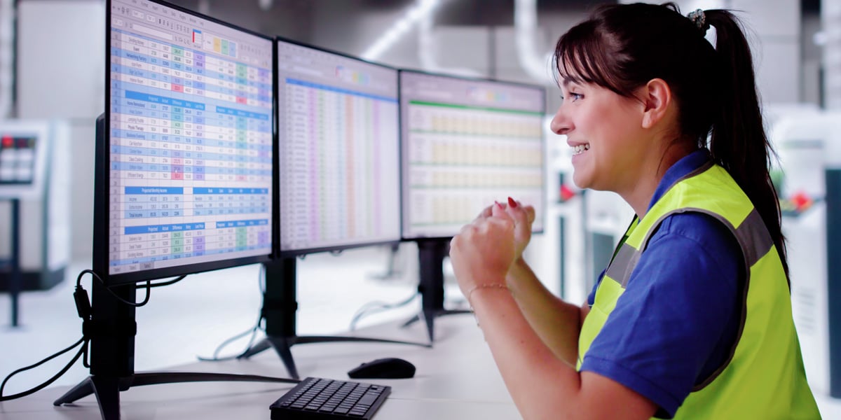 Industrial Automation Monitor at manufacturing factory