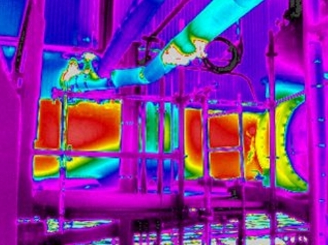 Blue show pipe buildup downstream