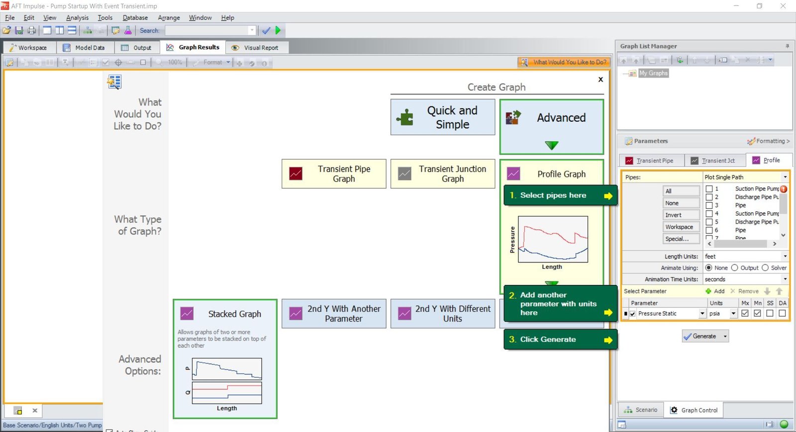 Graph Guide display when a user first opens the Graph Results window ...