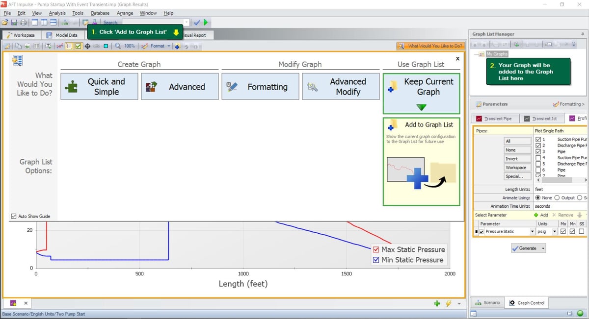 Graph Guide display when a user first opens the Graph Results window ...