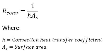 Equation 5: Thermal Resistance for Convection