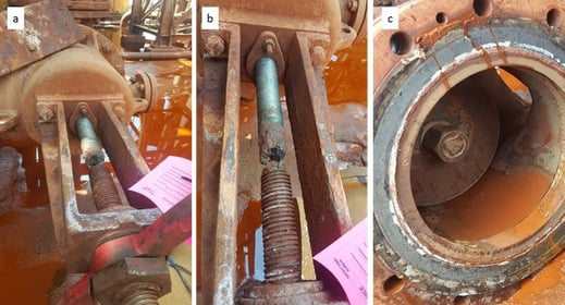 Figure 2. Broken stem in #3 DBO Pump Discharge Valve 