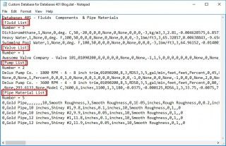 Figure 7 - New external database file opened in Notepad to verify the custom information that has been transferred from the Local User Database.