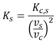 Equation 4: K factor conversion equation to convert from Kc,s to Ks