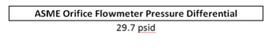 FIGURE 2: ASME Orifice Flowmeter Pressure Differential for 100 gpm Water Flow (from Equation 1)