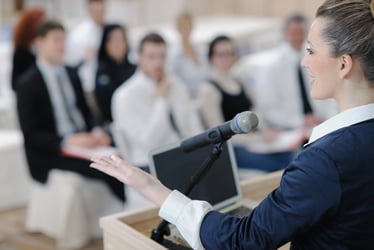 Person giving a seminar