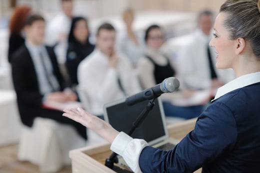 Person giving a seminar