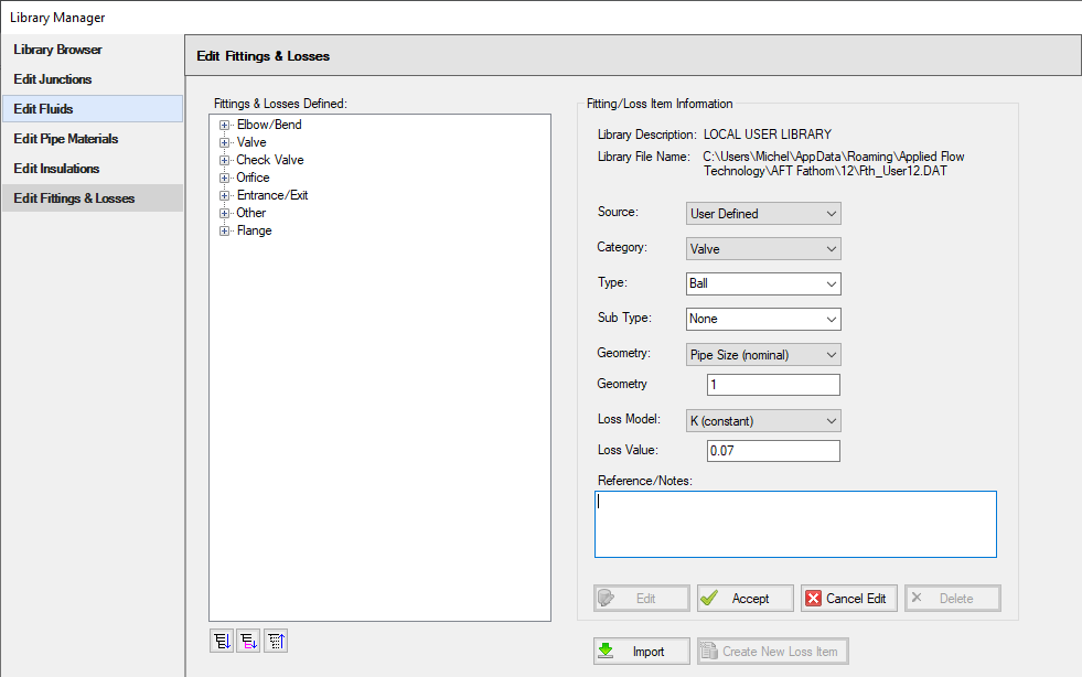 Adding a custom component loss in the Library Manager