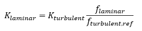 The Improved ATKF equation: K_laminar = K_turbulent * f_laminar / f_turbulent,ref