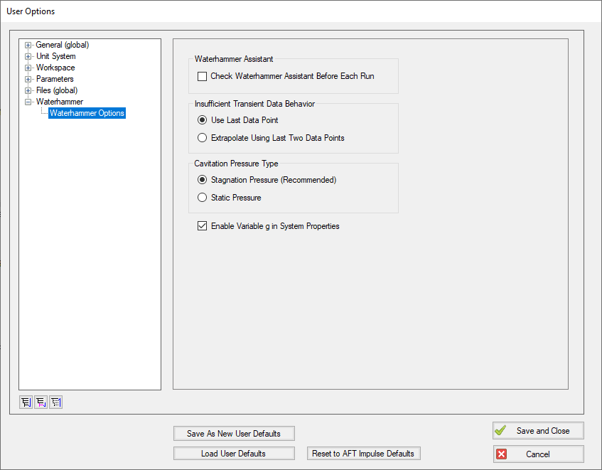 Enabled Variable g in System Properties