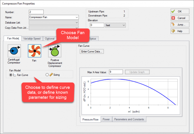 Fan model in Compressor/Fan junction in AFT Arrow