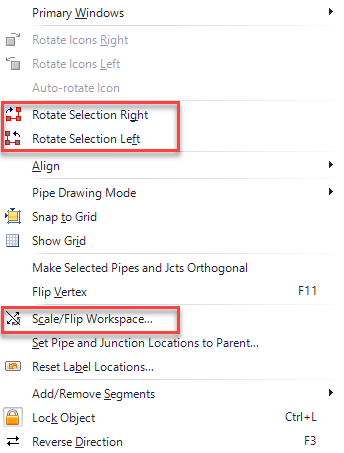 Figure 3: Arrange menu showing location of Rotate and Scale/Flip options. 