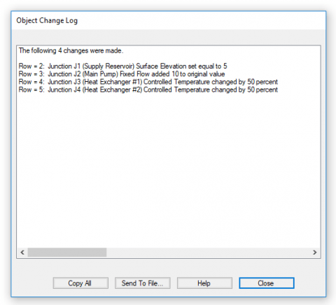 Figure 5: Example Object Change Log 