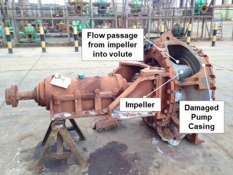 failed pump casing