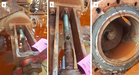 Figure 2. Broken stem in #3 DBO Pump Discharge Valve 